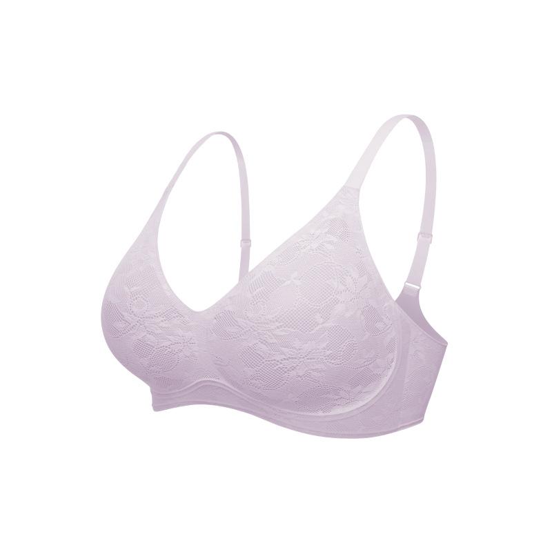 Underwear women's small breasts gather lace sexy bra without steel rim anti-sagging thin seamless bra