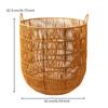 OpenLidless Laundry Basket Brown Woven Hamper with Carry Handles Sturdy for