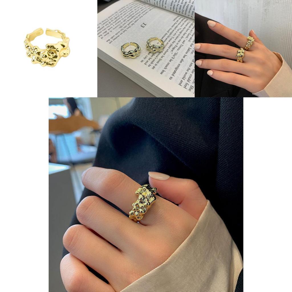 Elegant Irregular Shaped Ring With Trendy Textured Design Perfect For Fashion Lovers