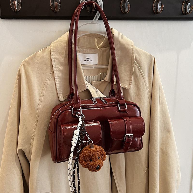 Damentasche Premium Retro Bowlingtasche Mehrfachtaschen Achseltasche Pendler Schultertasche