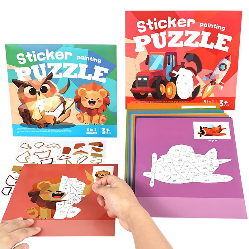 TEMU 3D Geometric Collage DIY Stickers for Kids' Creative Education