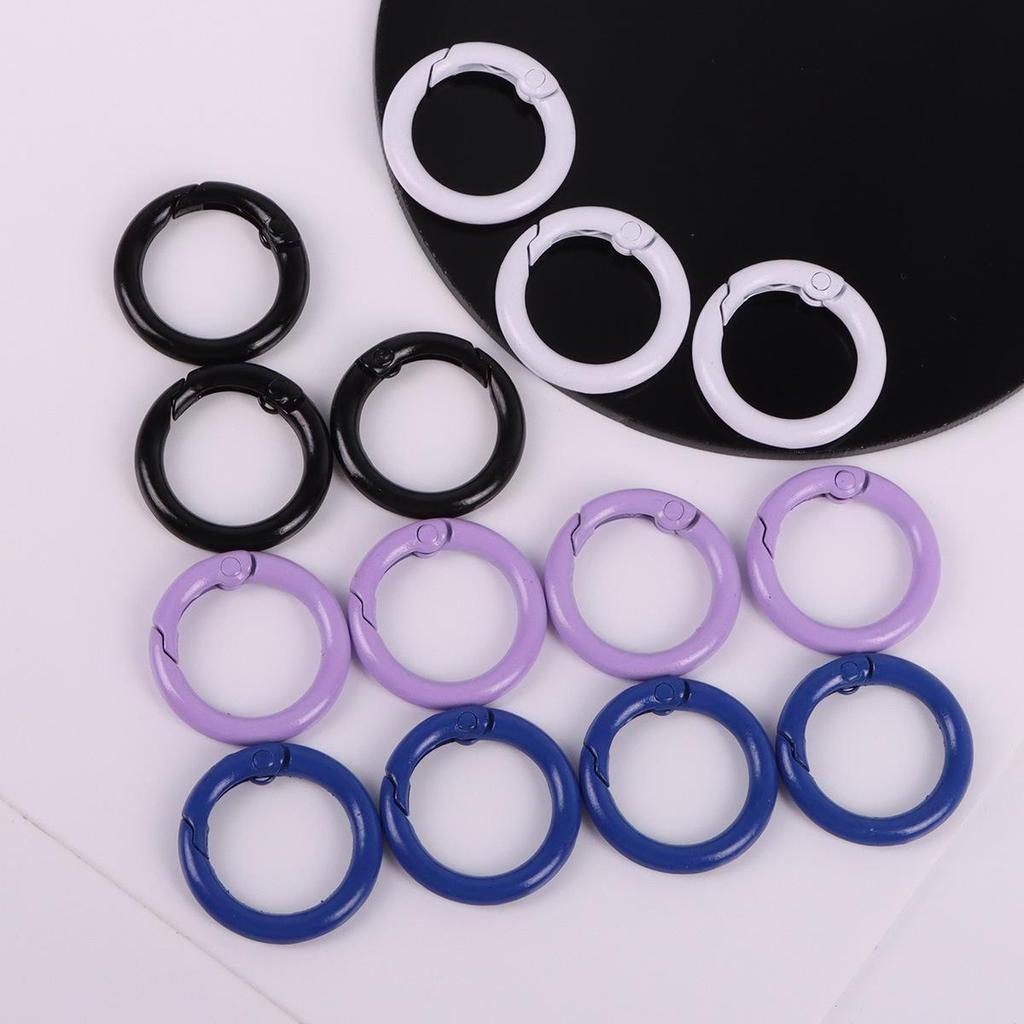 24mm Candy Color Round Metal Keychain - Handmade Spray Painted DIY Jewelry Accessory, Available In Multiple Colors