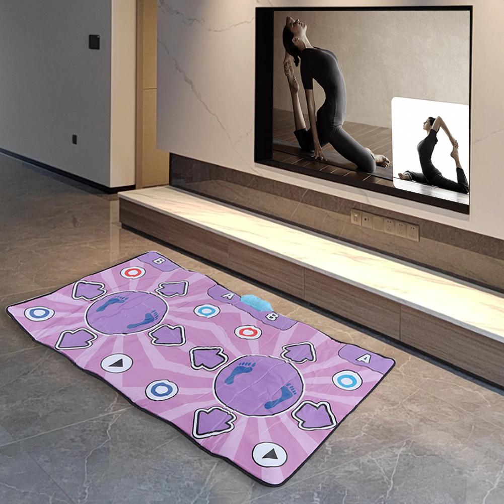 Double Dancing Mat Double User Family Game Mat with Wireless Controller Musical Dance Mat Non-Slip Somatosensory Dancing Mat