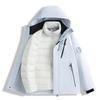 3-in-1 Detachable Waterproof Windproof Hiking Jacket With 90% Down Insulated Liner Men Women Outdoor Trekking Camping