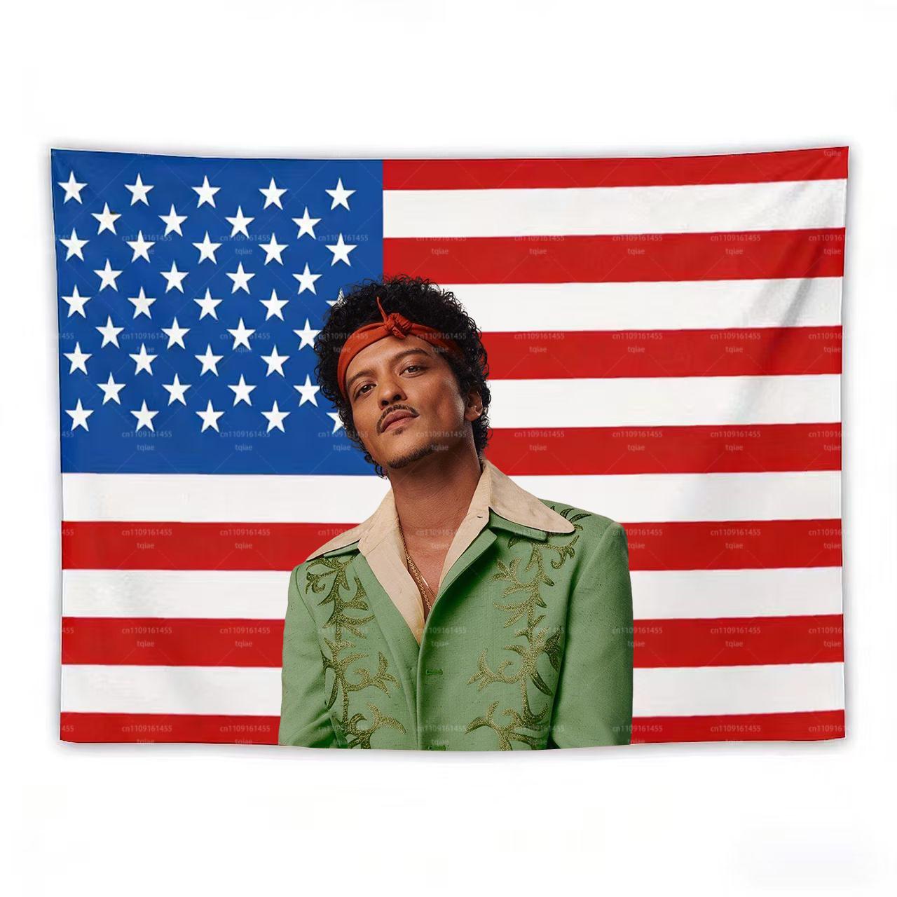 

1pc BBruno MMars American Flag Tapestry Humorous Bedroom Restaurant Bar Party Wall Decor 74x94cm(29x37in)