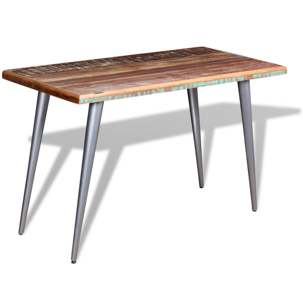 Dining Table Vintage Style Solid Reclaimed Wood 120 X 60 X 76 Cm