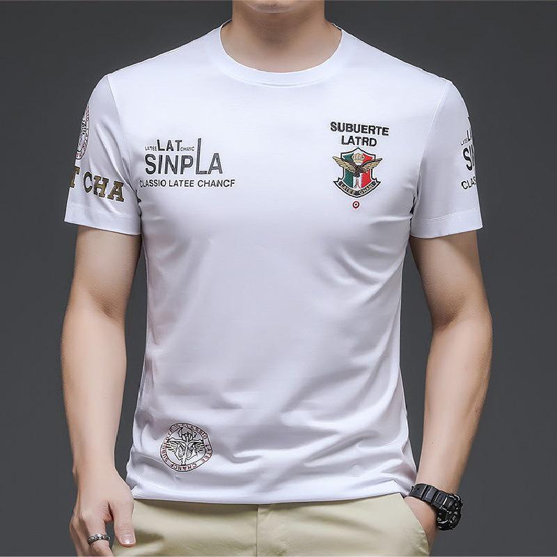 

Мужская корейская облегающая летняя футболка с коротким рукавом и принтом XL (105-125 lbs)