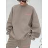 Khaki Green With Fleece Lining Gender-Free Sweatpants Sweatshirt