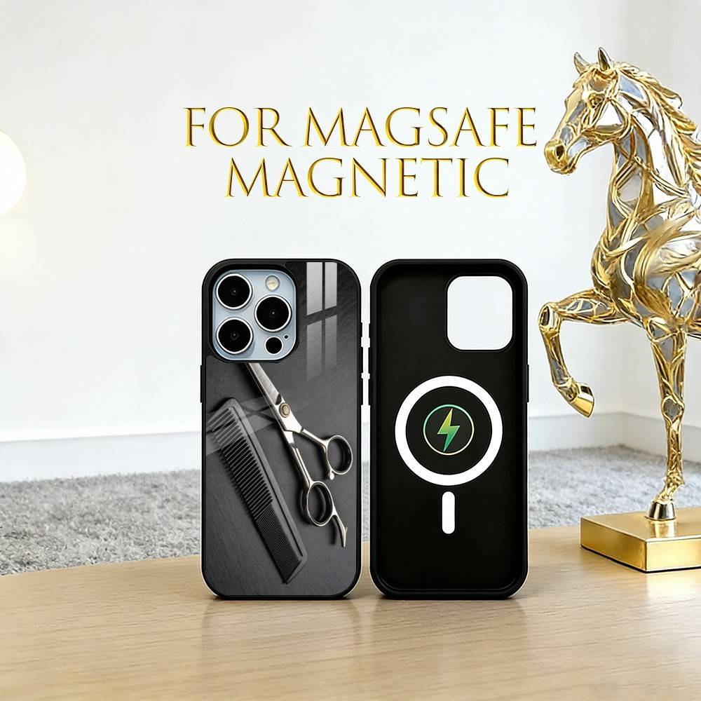 Barber Shop Hair Stylist Salon Phone Case For iPhone17,16,15,14,13,12,11 Plus,Pro Magnetic with Magsafe Wireless Charging