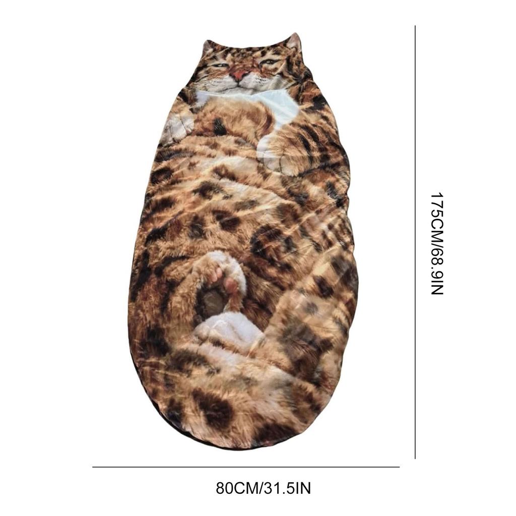 Large Sleeping Bag Cat Envelope Animal Sleeping Bag Soft Touch Slumber Bag for Adults Camping Sleepovers Travel Home Office