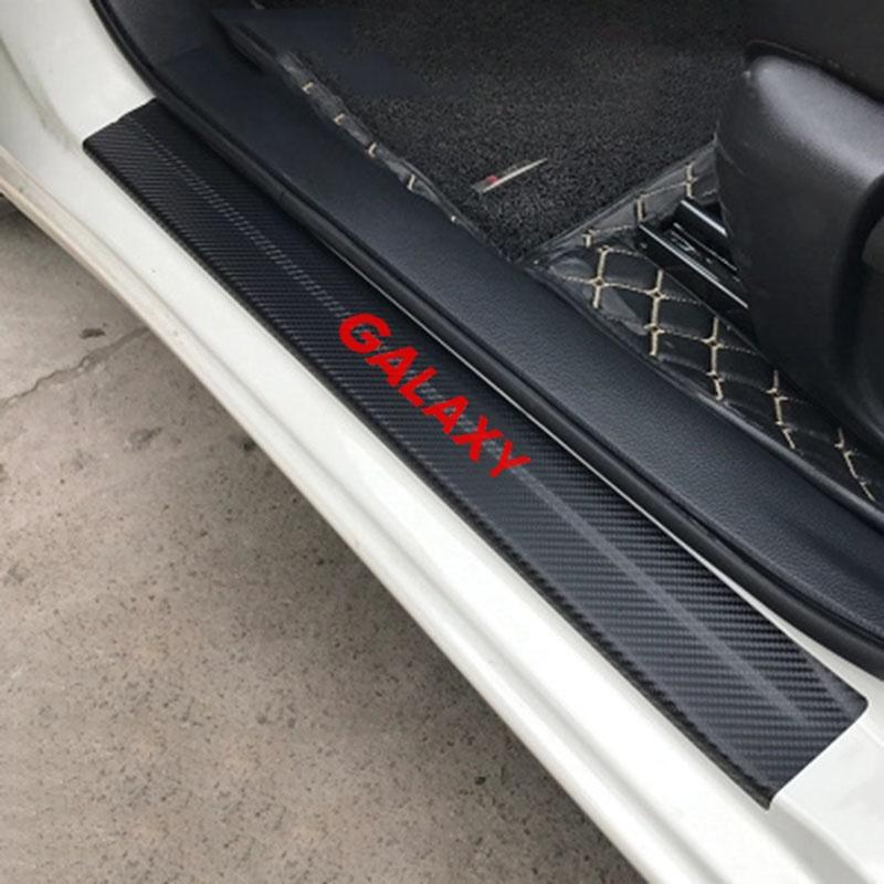 

Виниловая наклейка из углеродного волокна, защитная накладка на порог автомобиля, накладка Galaxy, автомобильные аксессуары красный