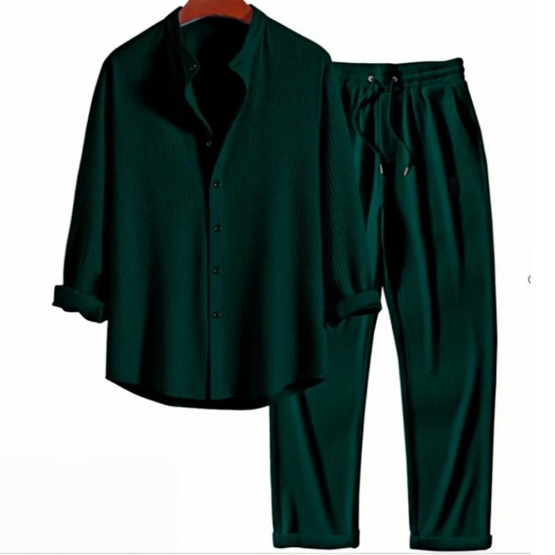 

Plus Size Tracksuits Men s Full Length Sports Suit Two-pieces Fashion Sweatshirt XXXL зелений