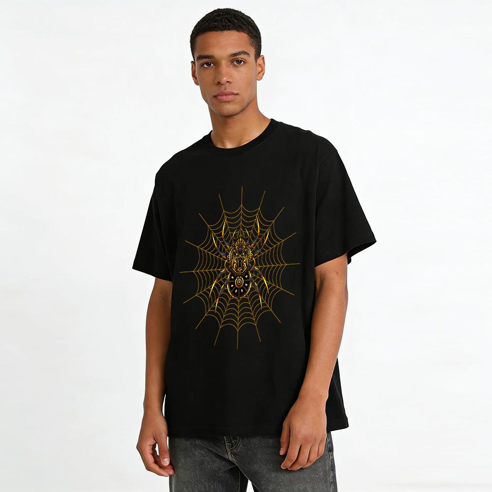 Steampunk Mechanical Spider Web Print Cool Casual Top Pure cotton T-shirt