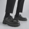 Men's Black Leather Derby Shoes - Spring/Autumn, Low-Top Casual