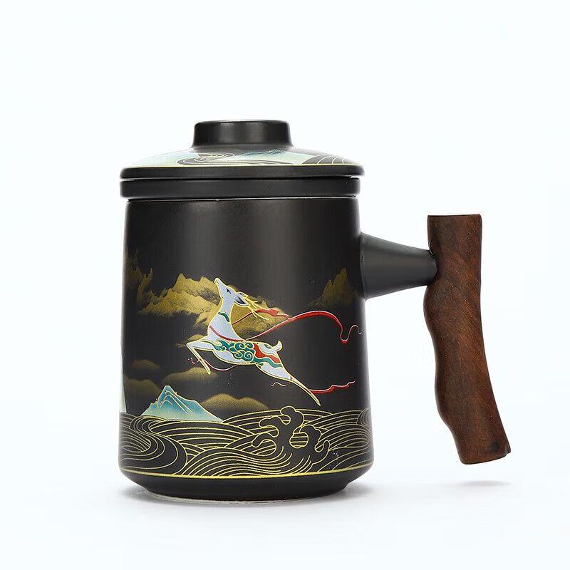 Керамическая кружка-заварник Qiuqiao с крышкой