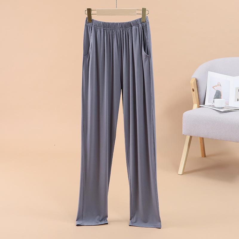 Damen Modal Locker Fallende Pyjamahose - Große Größe, Dünne Eisseide, Lässige Frühling/Sommer Hose