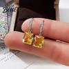 High-quality Zircon Earrings Large Dangling for Women Sparkling Cube-shaped Fashionable