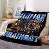 Italian Brainrot Adventure Flannel Blanket Super Soft Warm Cozy Blanket For Sofa Bed Office Travel Allseason Home Decor Gift