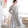 Plus Size Women's Autumn/Winter Plush Hooded Dress with Waist-Cinch, Ankle-Length, Slimming Fit