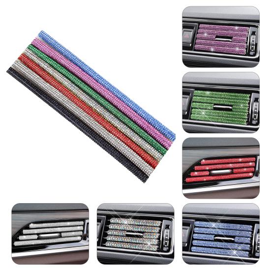 Lüftungsschlitzleiste Glänzend Visuell Verschleißfest Funkelnd Wiederverwendbar PVC Klimaanlage Dekorleiste Lüftungsauslass Zierleiste Autozubehör