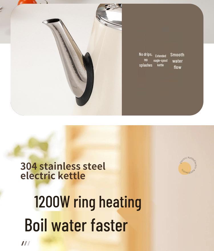 Haushalt Wasserkocher mit großem Fassungsvermögen, langem Ausguss und automatischer Abschaltung, Verbrühschutzdesign für schnelles heißes Wasser