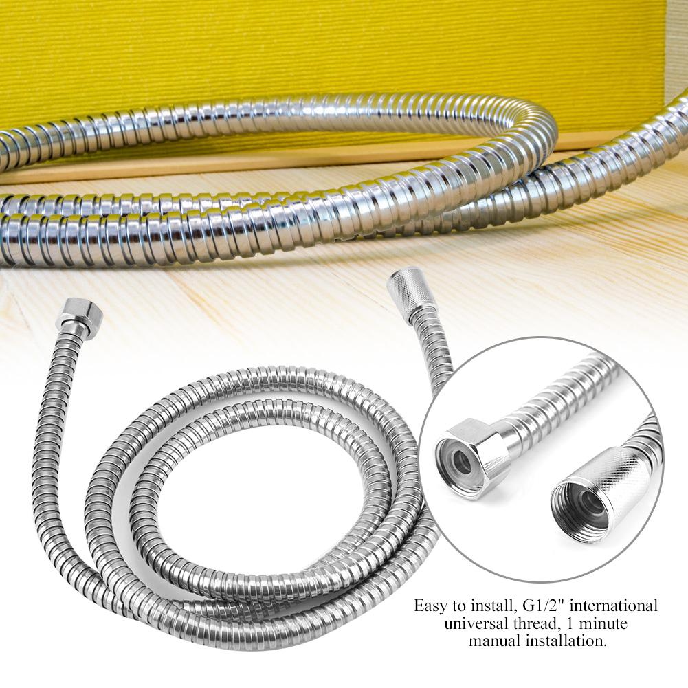 Stainless Steel Flexible Bath Room Shower Head Hose Pipe 1.5M