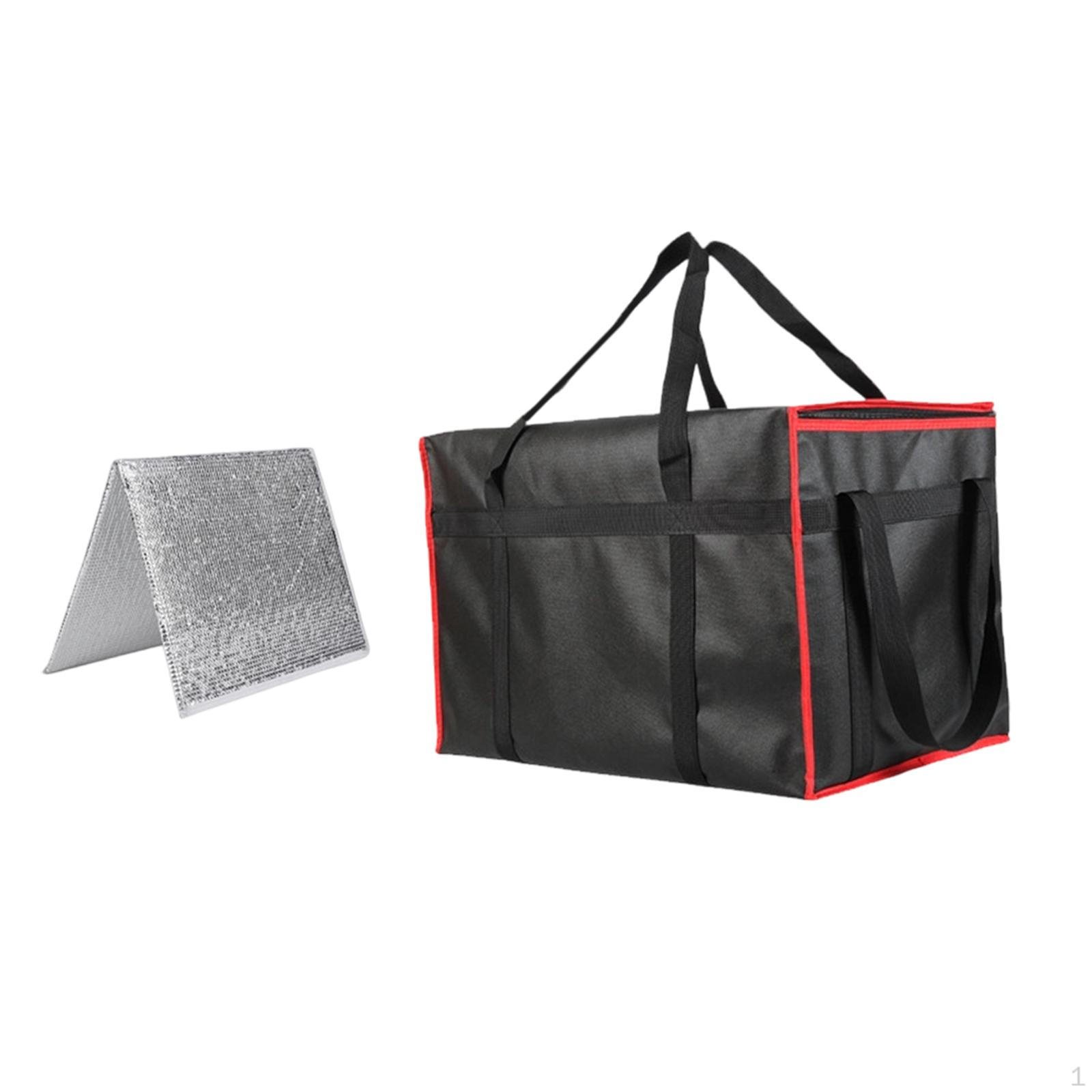 

Insulated Food Delivery Bag Lightweight Pizza Warmer Camping Travel Shopping blue black and red