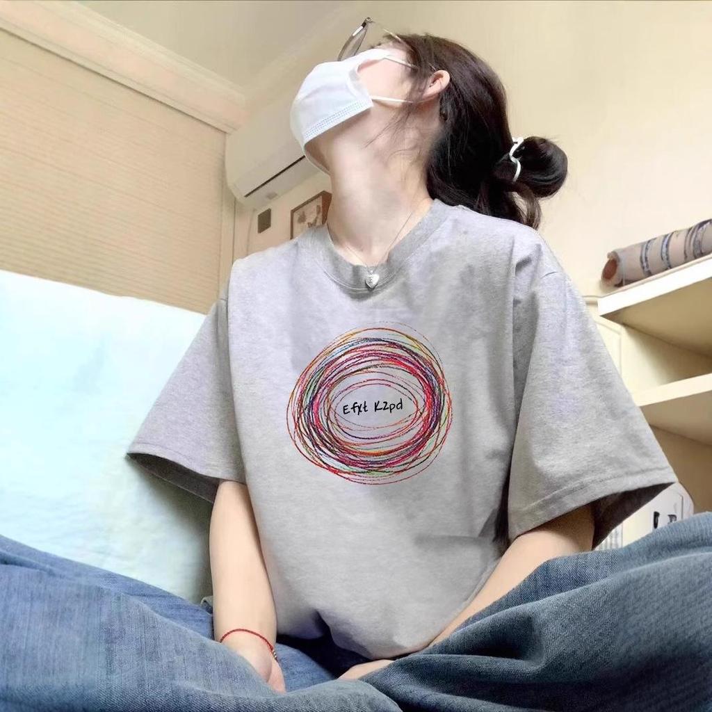 Women's Summer 2025 Heavyweight Cotton Loose-Fit Short-Sleeve T-Shirt