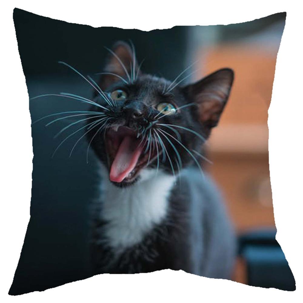 Søt liten lat katt stue sofa dekorasjon putetrekk firkantet putetrekk