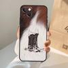 Western Cowgirl Cowboy Boots Cowhide Case For iPhone 17 Air 16 14 13 12 11 15 Pro Max 13 12 Mini 15 16 Plus 16e Cover Coque