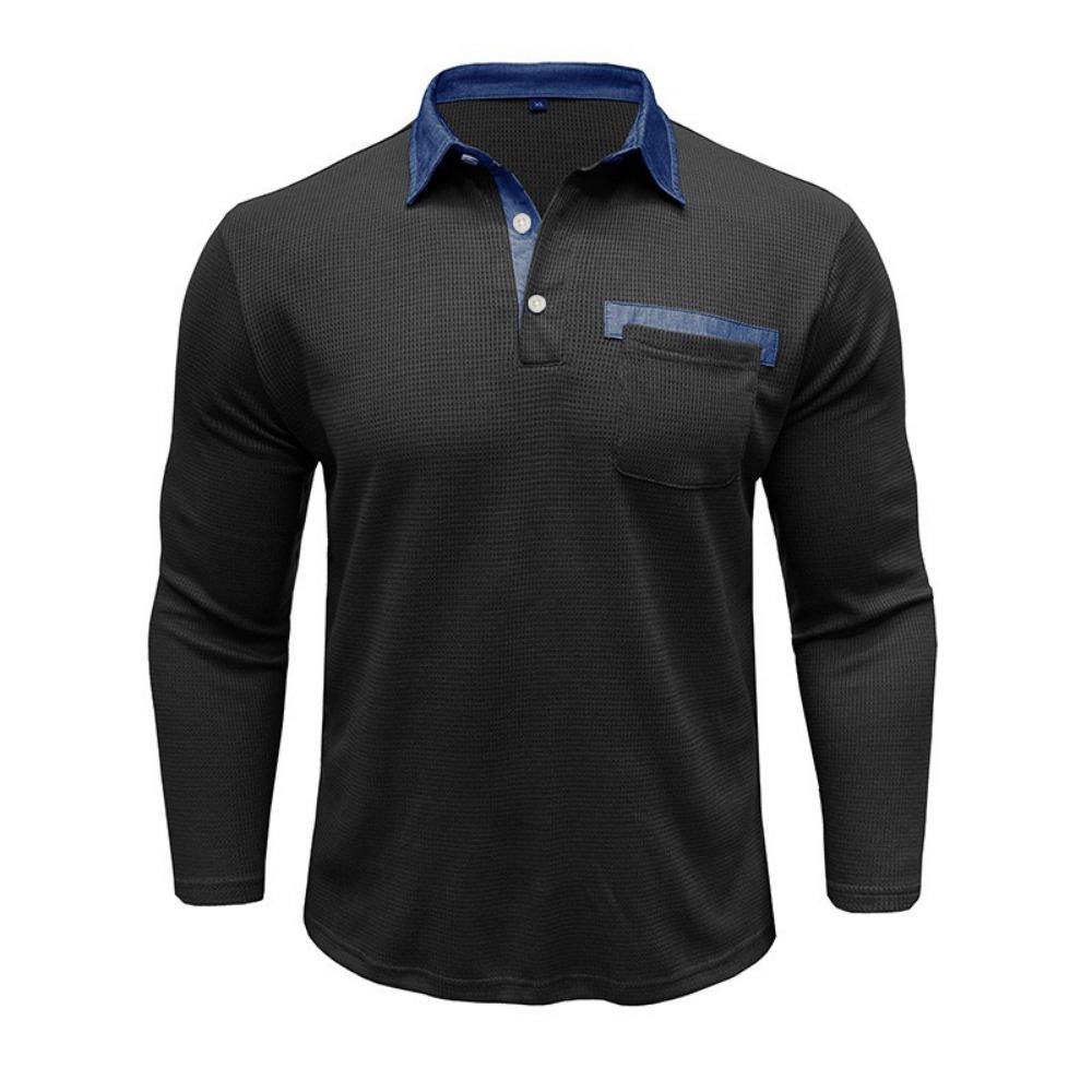 Nuova polo a maniche lunghe da uomo autunnale moda uomo maglietta con risvolto felpa top