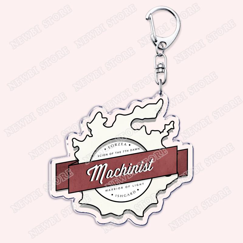 Hot Game Keychains for Accessories Bag FFXIV Samurai Red Black Mage Summoner Gunbreaker Dancer Keyrings Machinist Fans Gifts
