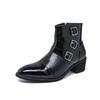 Men's Cross Martin High-Top Leather Boots, Autumn/Winter, Pointed Toe, Casual, British Style, Large Size, Motorcycle.