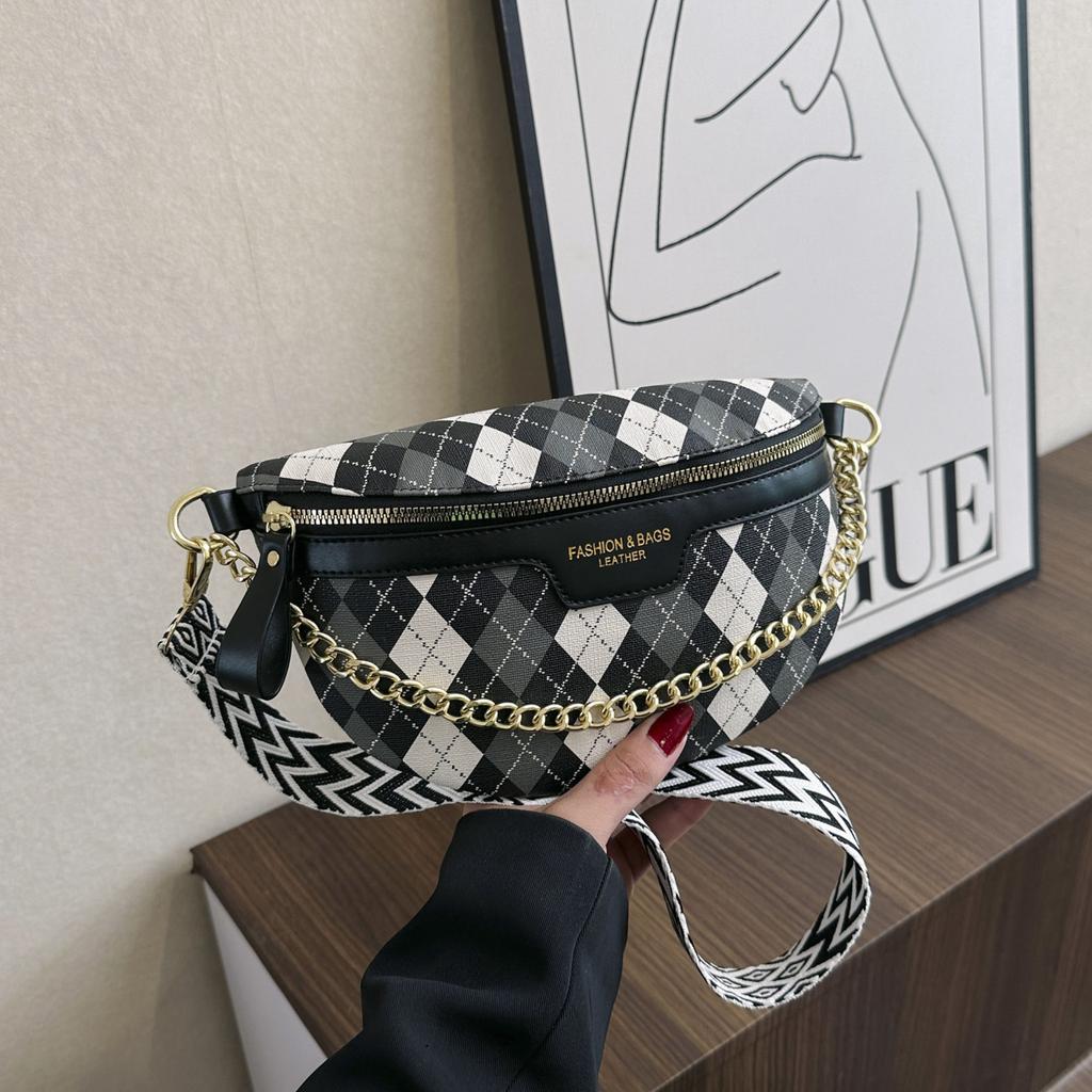 Sac Banane Décontracté En Cuir Pour Femme - Petit, Bandoulière, Noir - Neuf Avec étiquettes