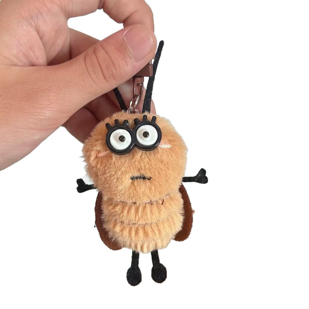 Yeni Mini Çizgi Film Peluş Sevimli Hamam Böceği Kolye Ucu Öğrenci Çift Sırt Çantası Hayvan Bebek Kız Arkadaş Hediye Anahtarlık Aksesuarları