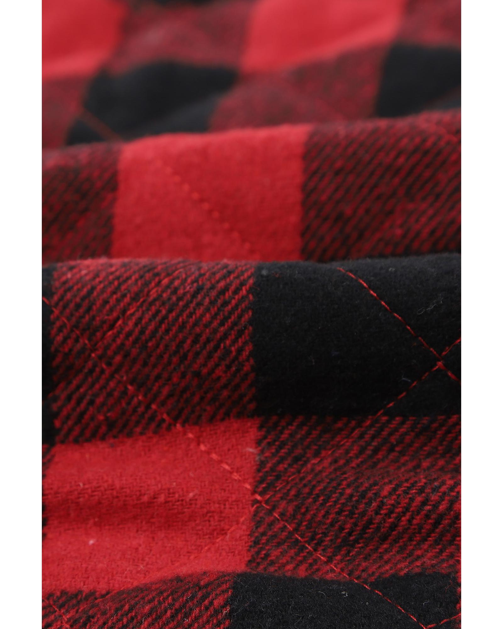 

Azura Exchange Buffalo Plaid Pocket Vest Coat S коричневий