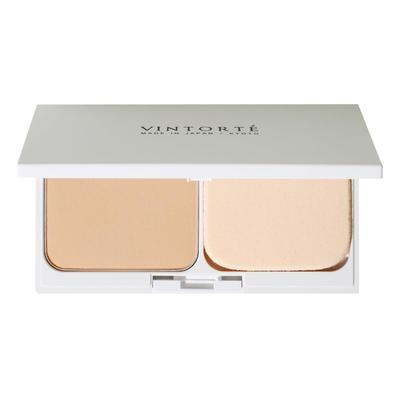 VINTORTE Mineral Silk Pressed Foundation Case with Puff Mineral Normal To Light Skin [Pressed Powder, Powder] (For Tones)