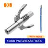 10000 PSI Grease Tool Coupler Double Handle Stainless Oil Injector Nozzle Heavy-Duty Quick Lock NPTI/8 Leak-Free Grease Tool Tip