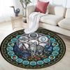 Glass Cat Mandala Round Area Rug Under Office Chairs Bedroom Living Room Home Decor