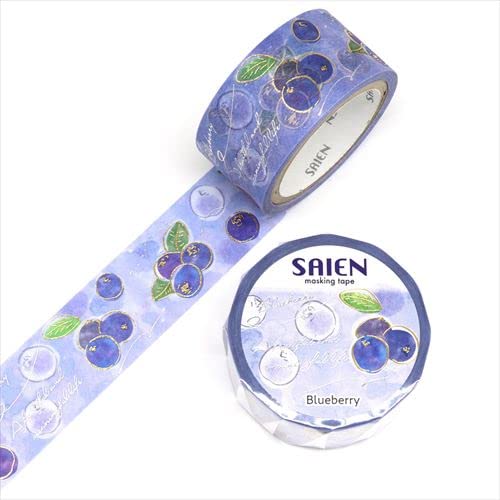 

SAIEN Masking Tape Fruit Time Blueberry Size 20mm x 5m Colorful UR-3111