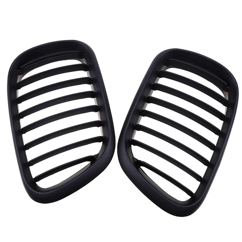 Car Front Bumper Center Grilles for BMW X5 E53 3.0d/3.0i/4.4i/4.6is 2000 2001 2002 2003 Pre-facelift Matte Black