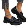 Large size women's spring and autumn new round head platform single shoes women's small leather shoes women