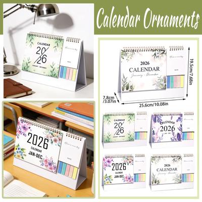 2026 Desktop Calendar, A Beautifully Designed Desktop Calendar With Sticky Notes; A Compact Decorative Calendar Suitable For Home Desktops.