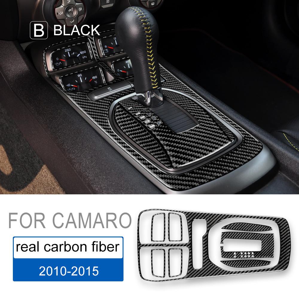 For Chevrolet Camaro 2010 2011 2012 2013 2014 2015 Real Soft Carbon Fiber Accessories Interior Trim Car Gear Shift Panel Sticker