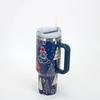 Meoky Creative 5d Christmas 40oz Cup Stainless Steel Vacuum Cups Straw With