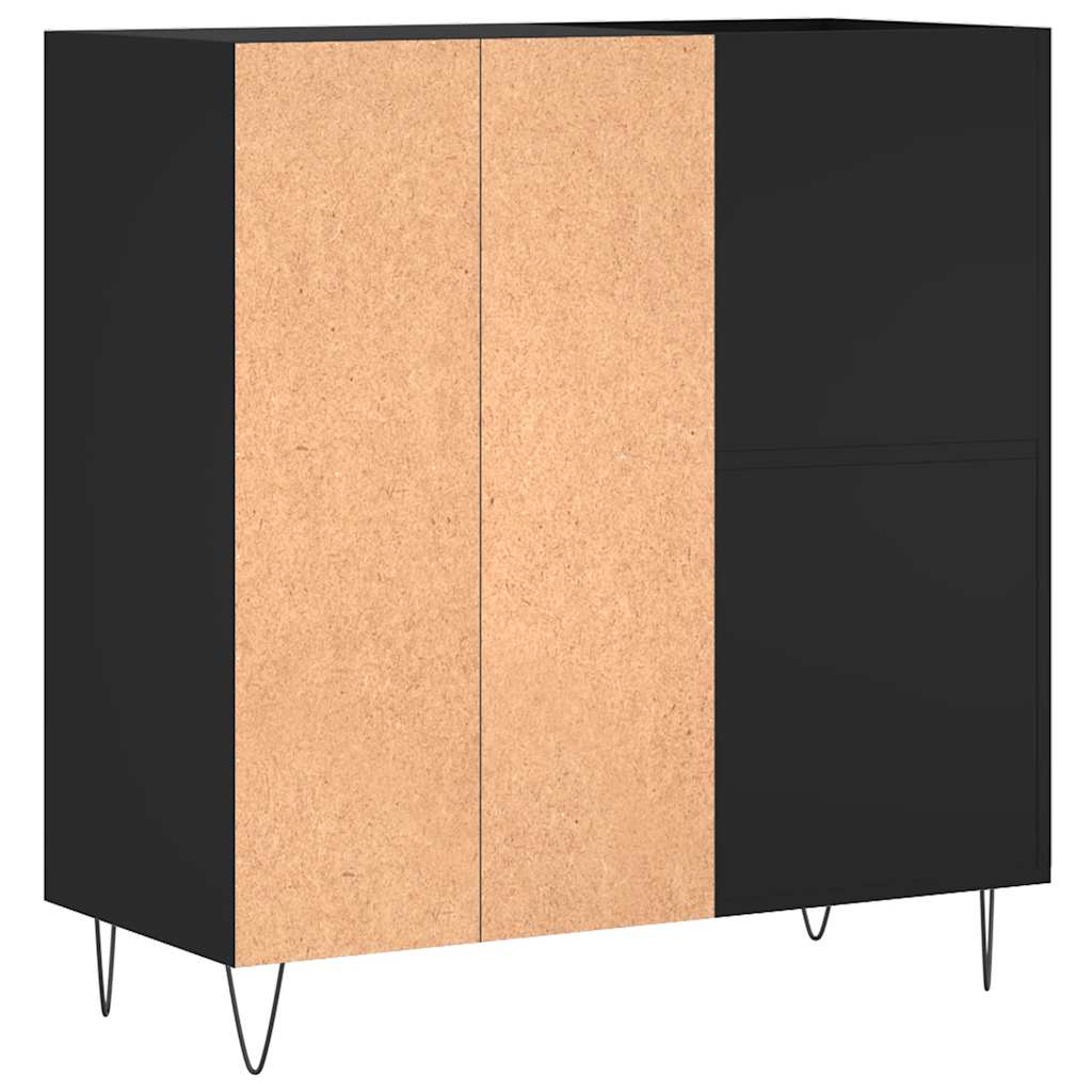 Record Cabinet Black 84.5 x 38 x 89 cm Particleboard