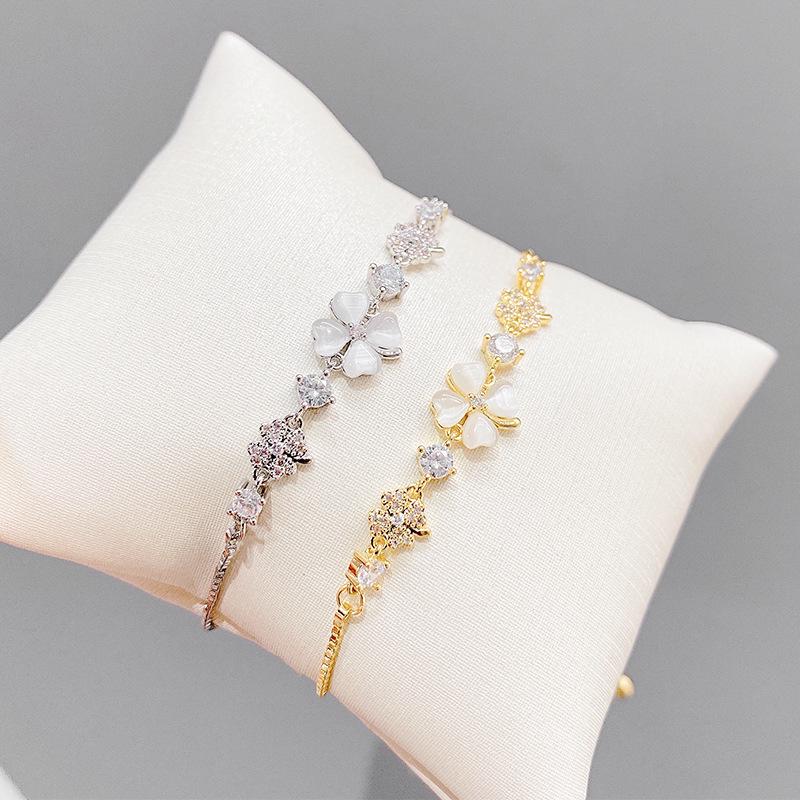 Cat's Eye Pull-Out Women's Bracelet: Micro-Set Zircon, Adjustable, Korean Style
