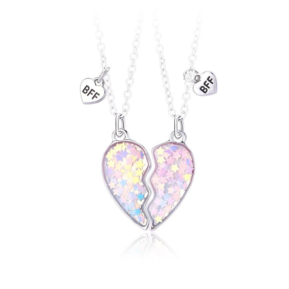 3 Pcs/Set Best Friend Magnet Pendant Necklace Creative Pentagram Alloy Accessories Friendship Necklace Best Friend Alloy Pendant