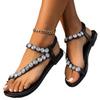 Fashion 2025 New Ladies Shoes Open Toe Women's Sandals Fashion Crystal Daily Sandals Women Summer Plus Size Best Seller Flat Sandals