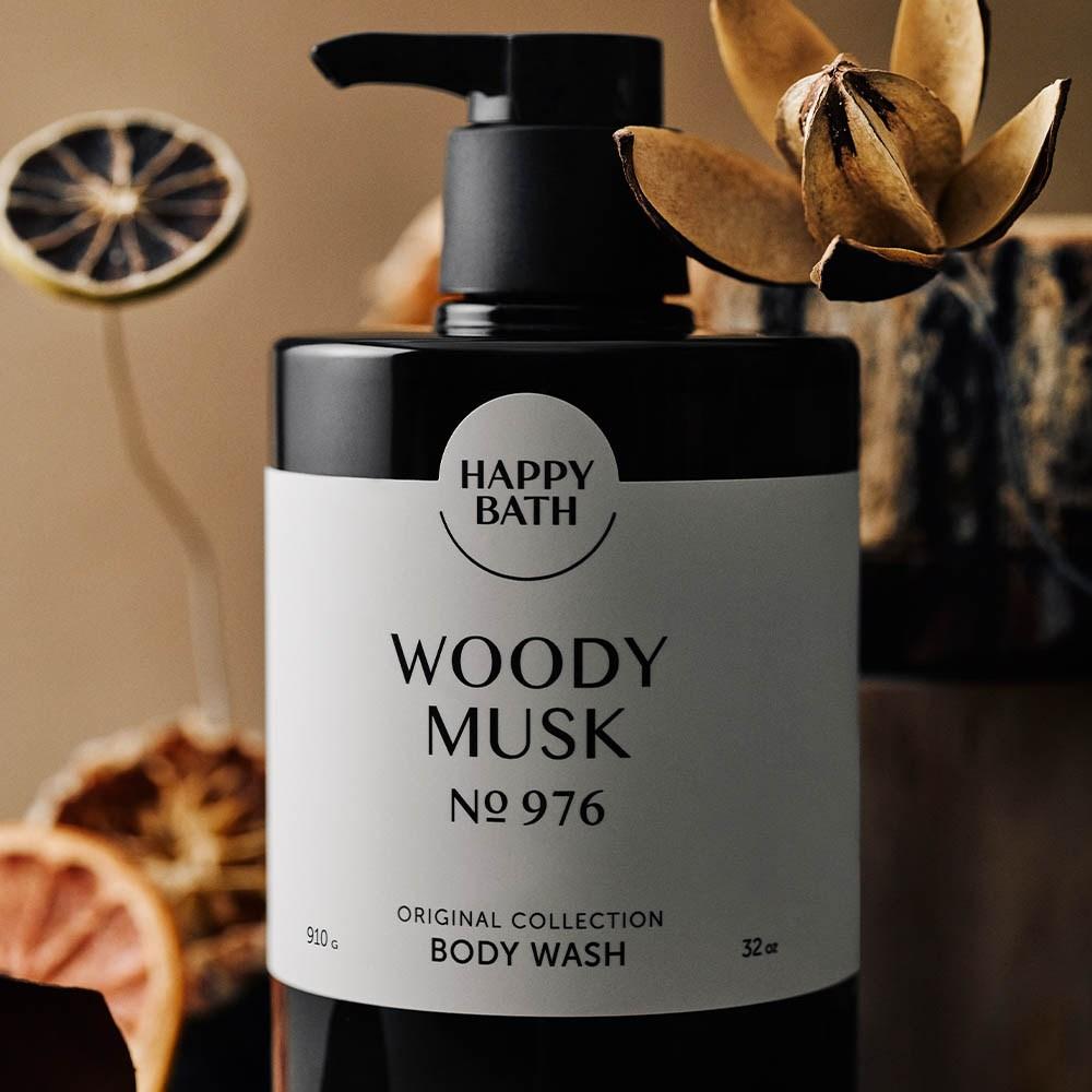 HAPPY BATH Gel douche Original Collection Parfum Boisé Musqué, 910 g, 2 unités